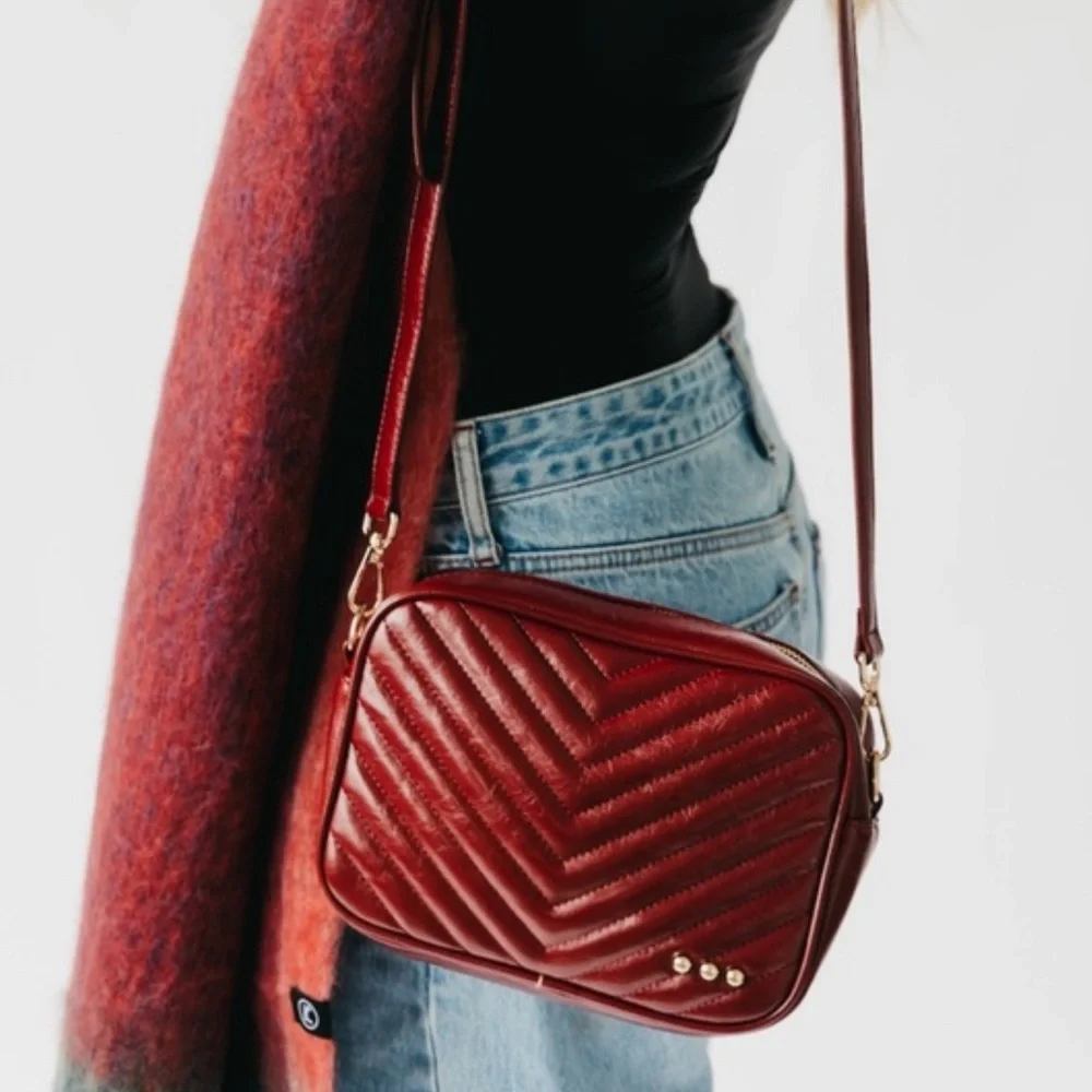 Ruby Quilted Leather Camera Bag (Anthropologie Brand)